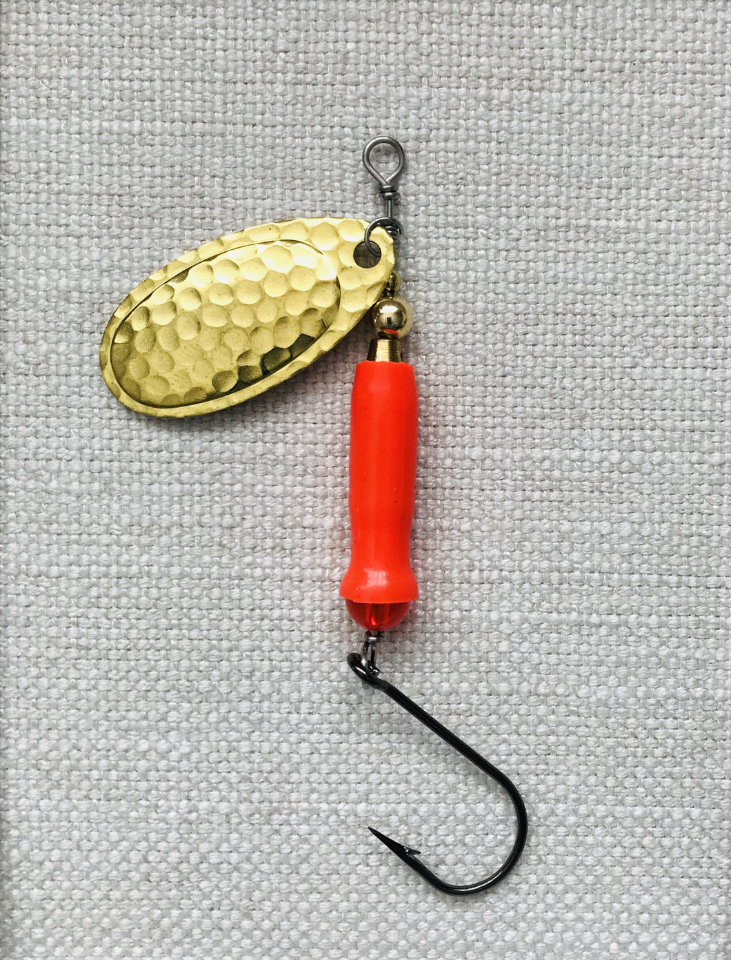 F-3007 Spinner, Hammered Brass Blade – Lar Lures and Tackle